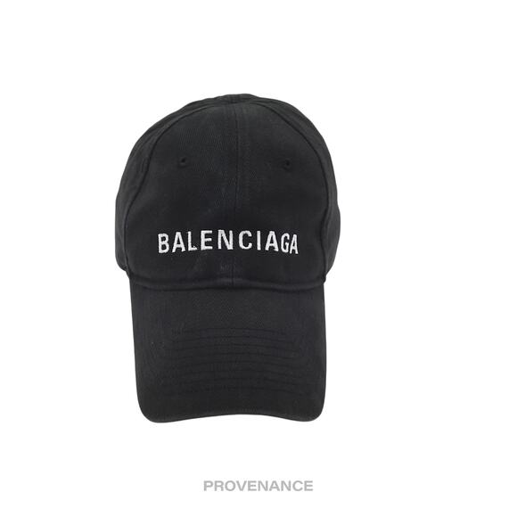 🔴Balenciaga Embroidered Logo Cap - Washed Black